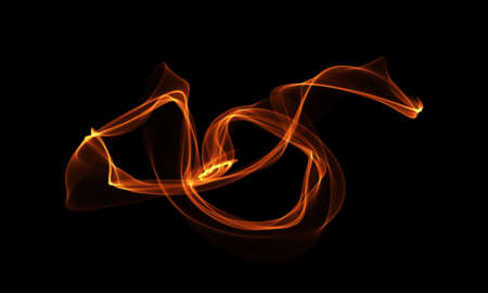 Colored Light Energy Streak Design Element on Black Backgroundの写真素材