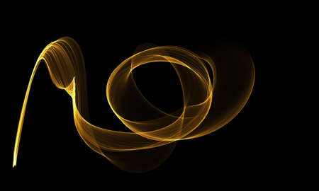 Colored Light Energy Streak Design Element on Black Backgroundの写真素材