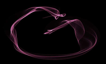 Colored Light Energy Streak Design Element on Black Backgroundの写真素材