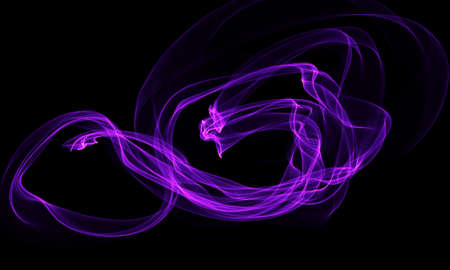 Colored Light Energy Streak Design Element on Black Backgroundの写真素材