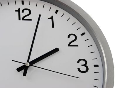 Two hours on the white wall clocks (isolated)