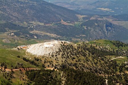 marble quarries in the mountains of Turkey (near Antalya) bird's-eye viewの写真素材