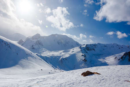 Molodezhniy peak in the winterの写真素材