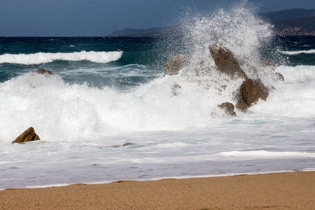Propriano Beach in Corsica - Franceの写真素材