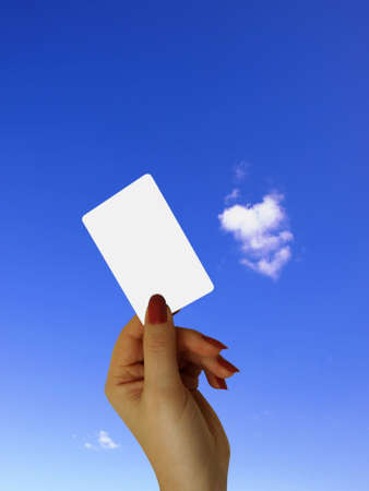blank card in the hand        の写真素材