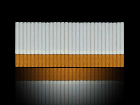 cigarettes row with reflectionの写真素材