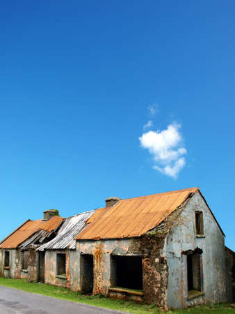 old ruined and desolate houseの写真素材