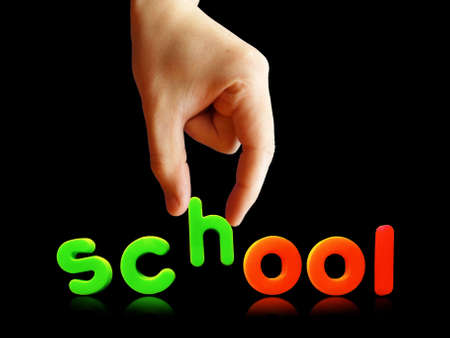 back to school.colorful lettering on black         