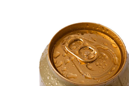 Closeup of the top of a beer canの写真素材