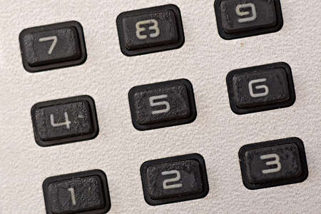 pad of old calculator with numeric buttonsの写真素材
