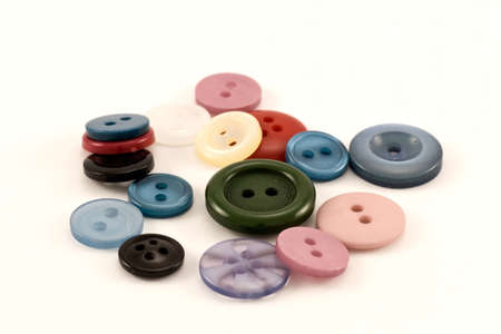  clothes buttons isolated on a white backgroundの写真素材