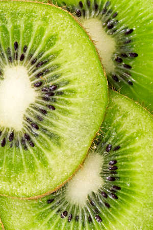  close up  slices of juicy kiwi fruitの写真素材