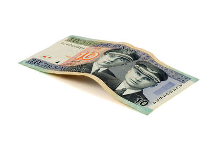 ten litas banknote , isolated on white background
