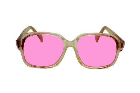old pink sunglasses ,isolated on white backgroundの写真素材
