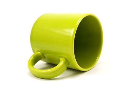  green  teacup isolated on a white backgroundの写真素材