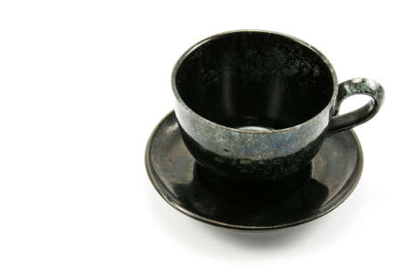 black coffee cup over a white backgroundの写真素材