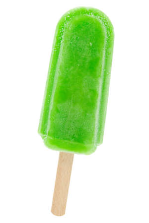 green kiwi icecream isolated on white background.の写真素材