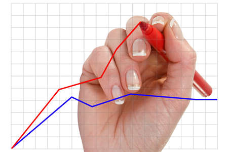 Hand drawing diagram isolated on white background の写真素材