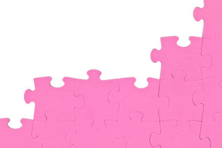 pink puzzle corner with space for your textの写真素材