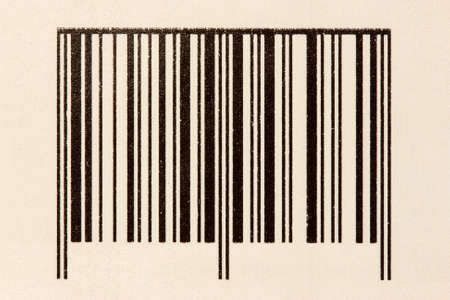 Front view of simple black barcode, tag for products 