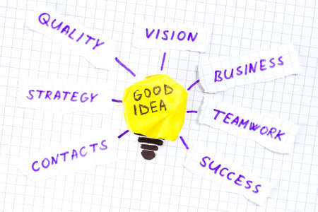 Crumpled paper light bulb - metaphor for good idea 
