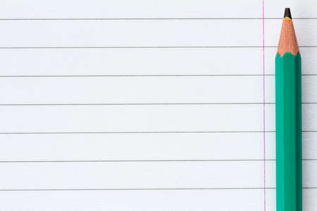 Pencil on Traditional Lined Paper for Schoolの写真素材