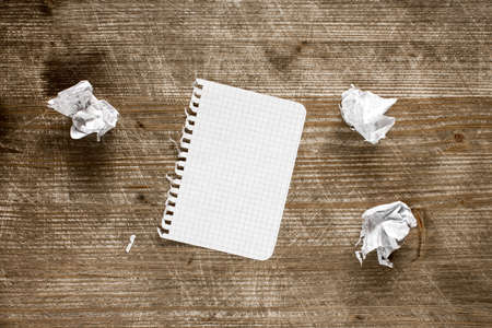 Square paper page ripped off from the notebookの写真素材