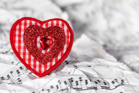 Red heart with music notes, conceptual imageの写真素材