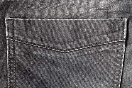 Rear pocket of black jeans for design Fashion backgroundの写真素材