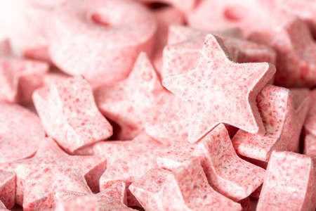 Star-shaped candy in the pile,close-up viewの写真素材