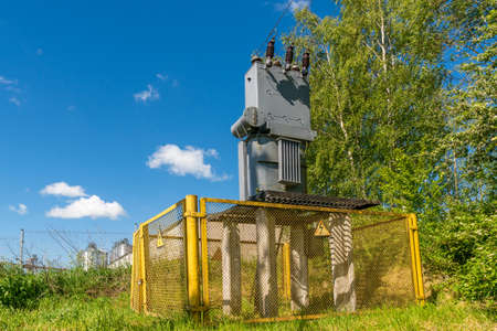 Small substation and transformer station in the nature