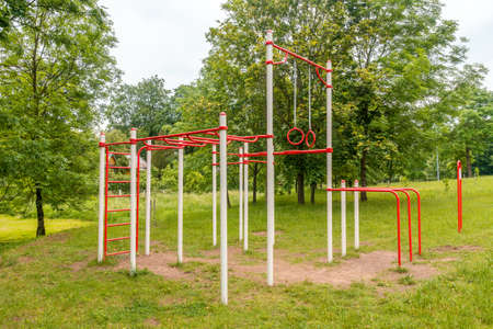 Health training simulators equipment on playground