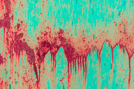Old iron background painted in blue with rust and chipped.