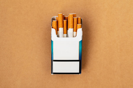 Pack of cigarettes with blank space.Pack of cigarettes with cigarettes sticking out.