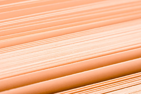 Macro shot of open book. Education and study concept. Macro view of book pages. Edges of paper book sheets close-up.の写真素材