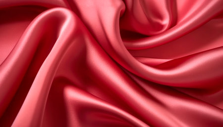 Smooth elegant red silk or satin luxury cloth texture can use as abstract background. Luxurious background design.AI generated.の素材