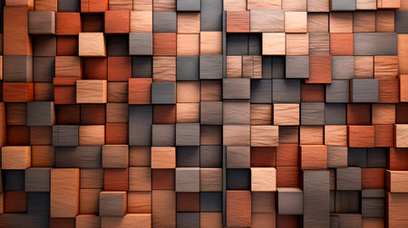 Texture of wood cubes background use for multipurpose shape and  wooden backdrop. AI generatedの素材