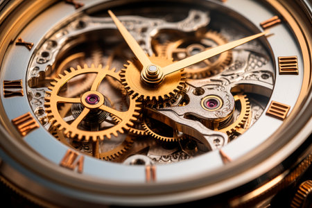 Watch gears very close up. AI generatedの素材