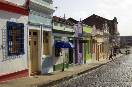 Colourful houses in Olinda, Pernambuco, Brazil, South America.