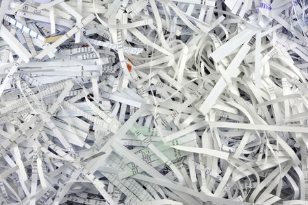 Security shredded paper documents for recycling.の写真素材