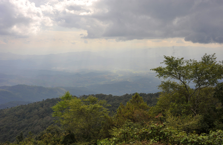 Landscape view from Doi Inthanon the highest mountain in Thailand's Doi Inthanon National Park, Chiang Mai.の写真素材