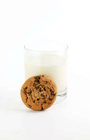 Chocolate chip cookies isolated on white background