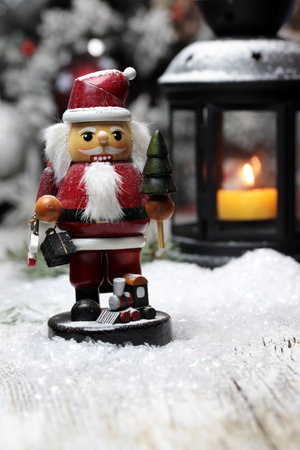 Traditional Christmas holiday nutcrackers figurine ornament.