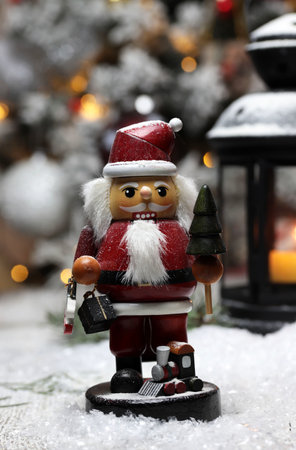 Traditional Christmas holiday nutcrackers figurine ornament.の写真素材