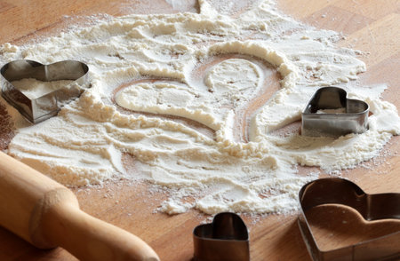 Cooking Christmas gingerbread. Christmas, New Year, holidays preparation and creativity concept.