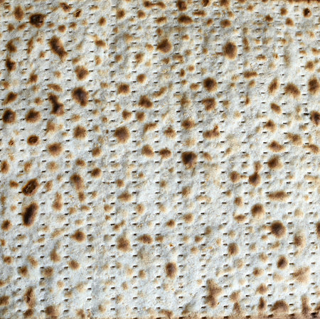 Matzah bread background. Matzah unleavened bread made only with flour and water. Jewish holiday of...