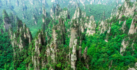 Mountain Peaks in Zhangjiajie National Forest Park, Chinaの写真素材