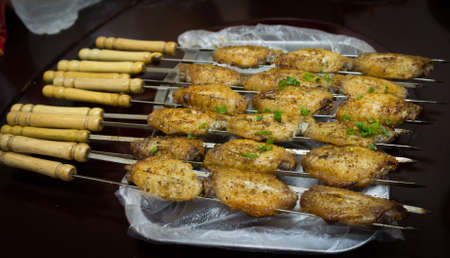 Grilled Chicken with Herb in Hunan, Chinaの写真素材