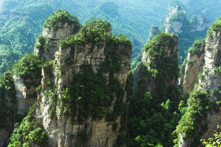 Mountain Peaks in Zhangjiajie National Forest Park, Chinaの写真素材