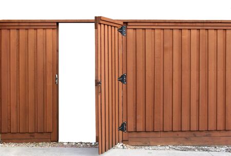 Opening gate in a wood fence